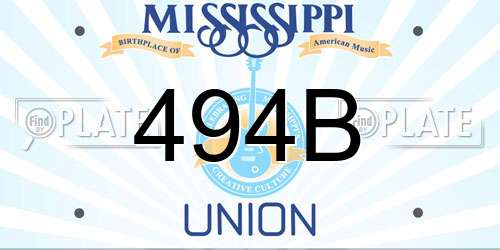 494B Mississippi License Plate