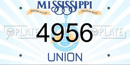 4956 Mississippi License Plate