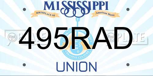 495RAD Mississippi License Plate