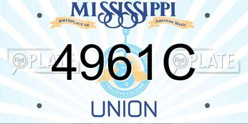4961C Mississippi License Plate