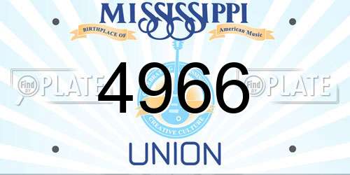 4966 Mississippi License Plate