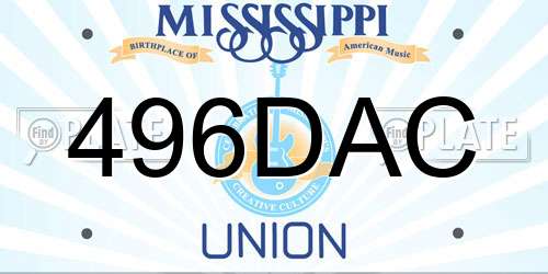 496DAC Mississippi License Plate