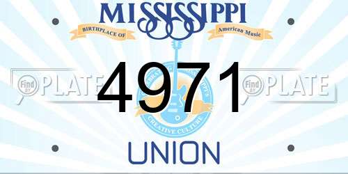 4971 Mississippi License Plate