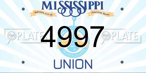 4997 Mississippi License Plate