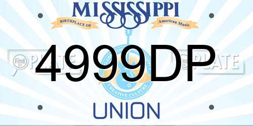 4999DP Mississippi License Plate
