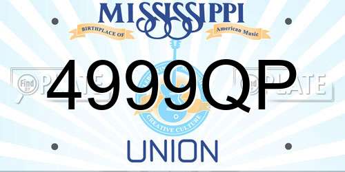4999QP Mississippi License Plate