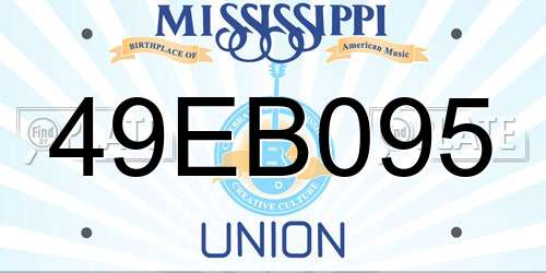 49EB095 Mississippi License Plate