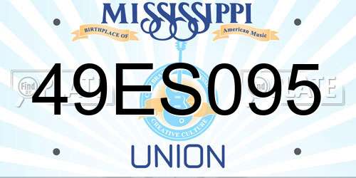 49ES095 Mississippi License Plate