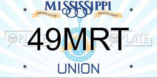 49MRT Mississippi License Plate
