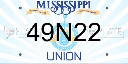 49N22 Mississippi License Plate