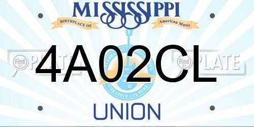 4A02CL Mississippi License Plate