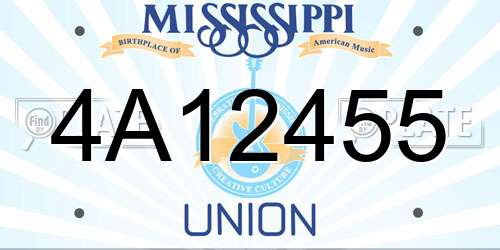 4A12455 Mississippi License Plate