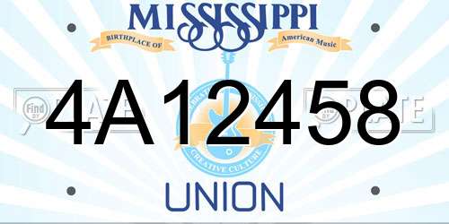 4A12458 Mississippi License Plate