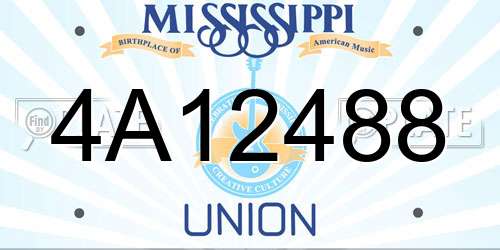 4A12488 Mississippi License Plate