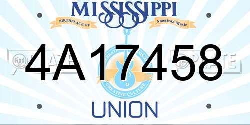 4A17458 Mississippi License Plate
