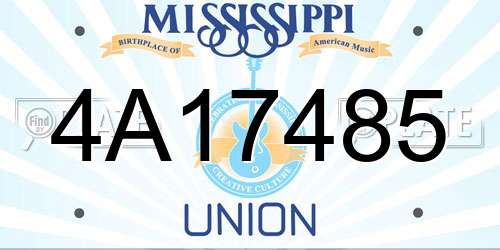 4A17485 Mississippi License Plate