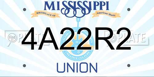 4A22R2 Mississippi License Plate