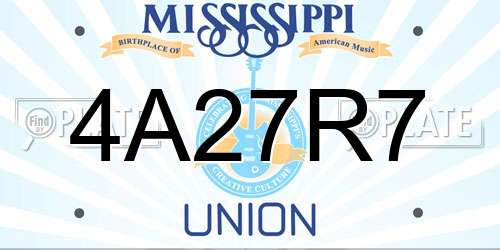 4A27R7 Mississippi License Plate