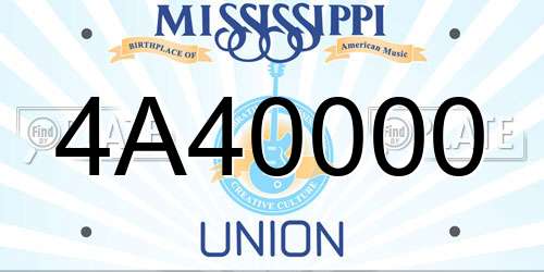 4A40000 Mississippi License Plate