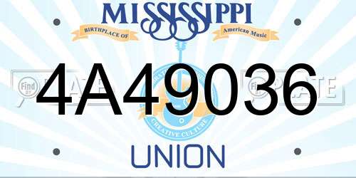 4A49036 Mississippi License Plate