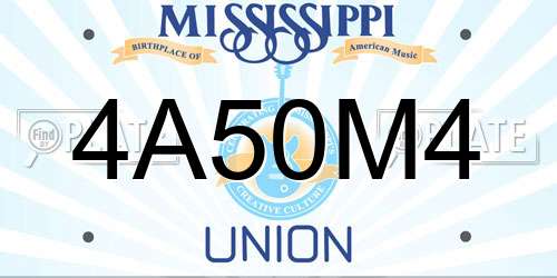 4A50M4 Mississippi License Plate