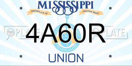 4A60R Mississippi License Plate