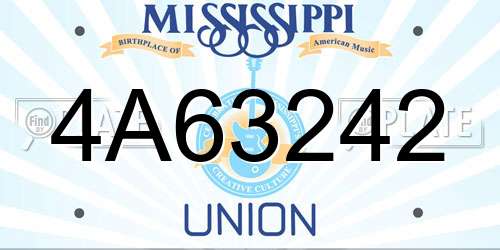 4A63242 Mississippi License Plate