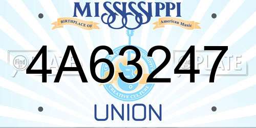 4A63247 Mississippi License Plate