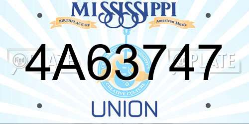 4A63747 Mississippi License Plate