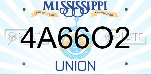 4A66O2 Mississippi License Plate