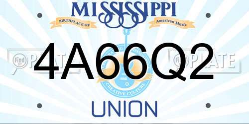 4A66Q2 Mississippi License Plate