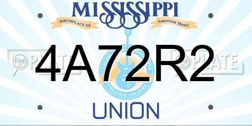 4A72R2 Mississippi License Plate