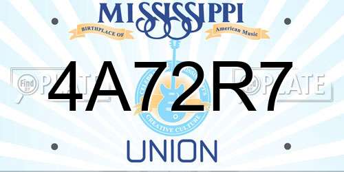 4A72R7 Mississippi License Plate