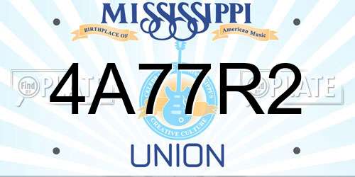 4A77R2 Mississippi License Plate