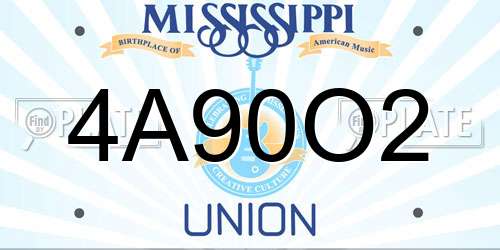 4A90O2 Mississippi License Plate