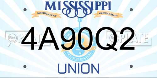 4A90Q2 Mississippi License Plate