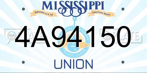 4A94150 Mississippi License Plate