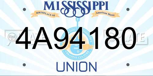 4A94180 Mississippi License Plate