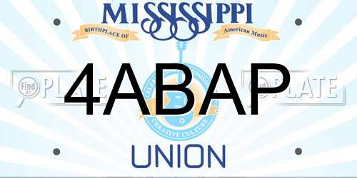 4ABAP Mississippi License Plate