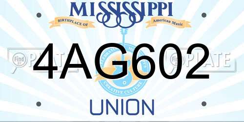 4AG602 Mississippi License Plate