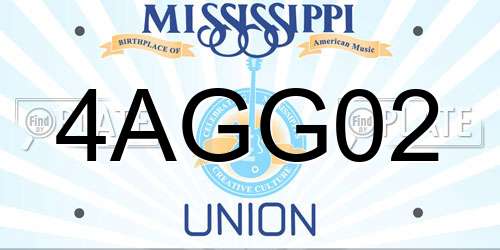4AGG02 Mississippi License Plate