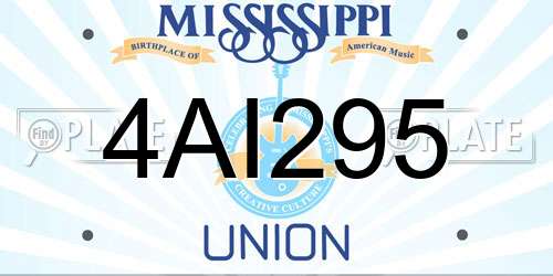 4AI295 Mississippi License Plate