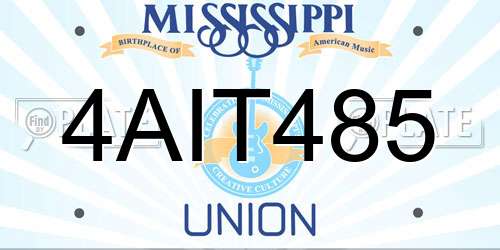 4AIT485 Mississippi License Plate