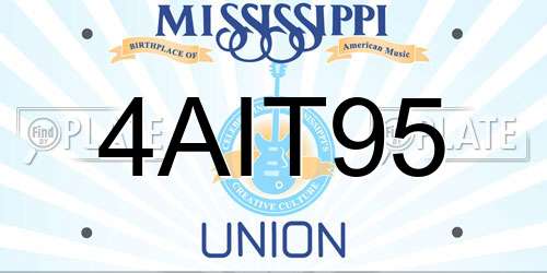 4AIT95 Mississippi License Plate