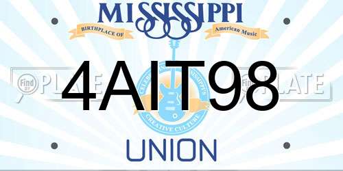 4AIT98 Mississippi License Plate