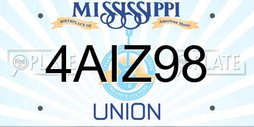 4AIZ98 Mississippi License Plate