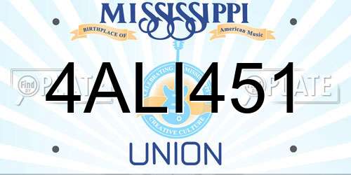 4ALI451 Mississippi License Plate