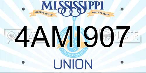 4AMI907 Mississippi License Plate