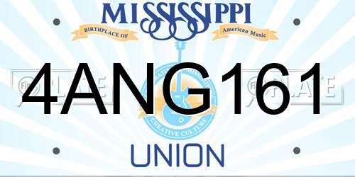 4ANG161 Mississippi License Plate