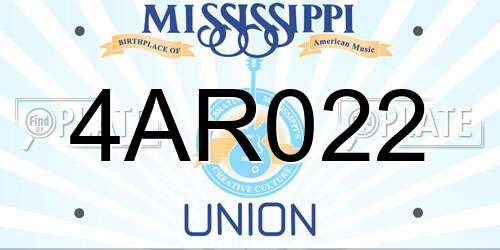 4AR022 Mississippi License Plate